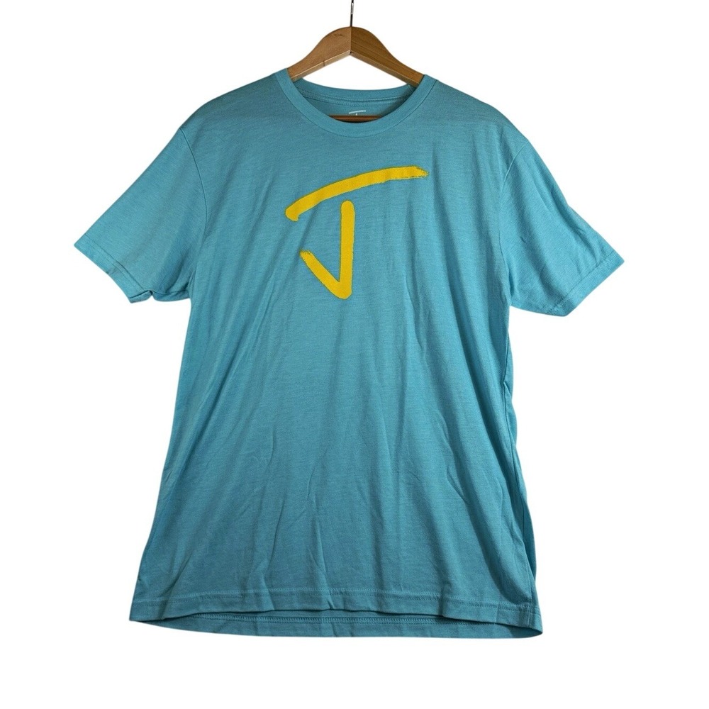 J Graphic Logo T-Shirt Mens Large Blue Crew Neck Short Sleeve Regular Fit